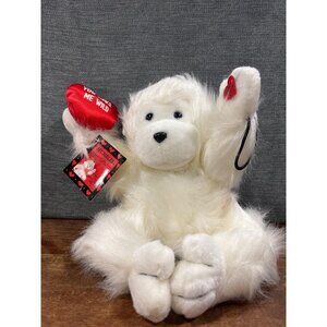 "You Make Me Wild" White Plush Monkey Stuffed Animal 10" Sitting By Russ Berrie